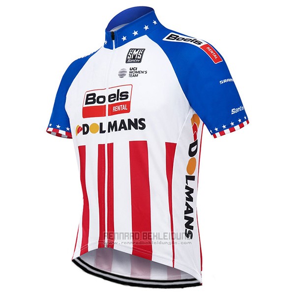 2017 Fahrradbekleidung Boels Dolmans Champion Stati Uniti Trikot Kurzarm und Tragerhose